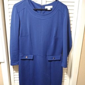 Liz Claiborne Royal blue 3/4 sleeve dress.